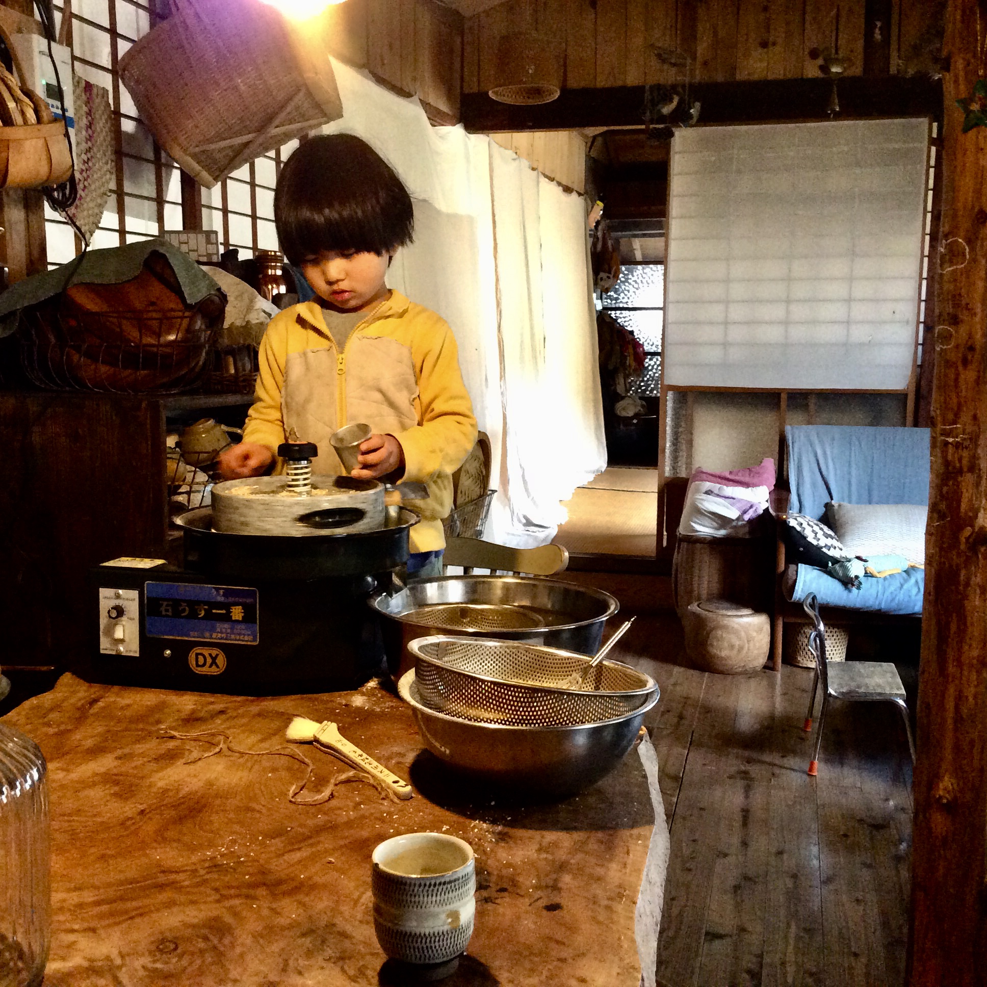 小麦挽きお手伝い